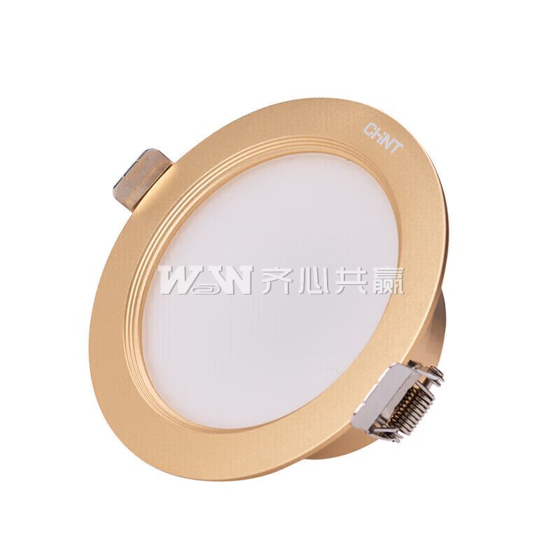 正泰CHNT 95*36mm 4W 开孔：75-85mm 三色调光 电泳金 LED全铝筒灯