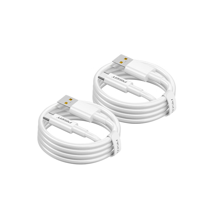 品胜PISEN TC44-1500 2条/组 6A 1.5米 全兼容 USB-TypeC 白色 数据线