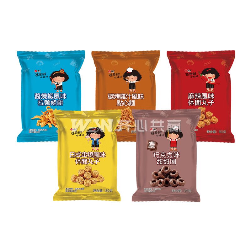 张君雅 5袋/组 370g 混装五连包 零食礼包