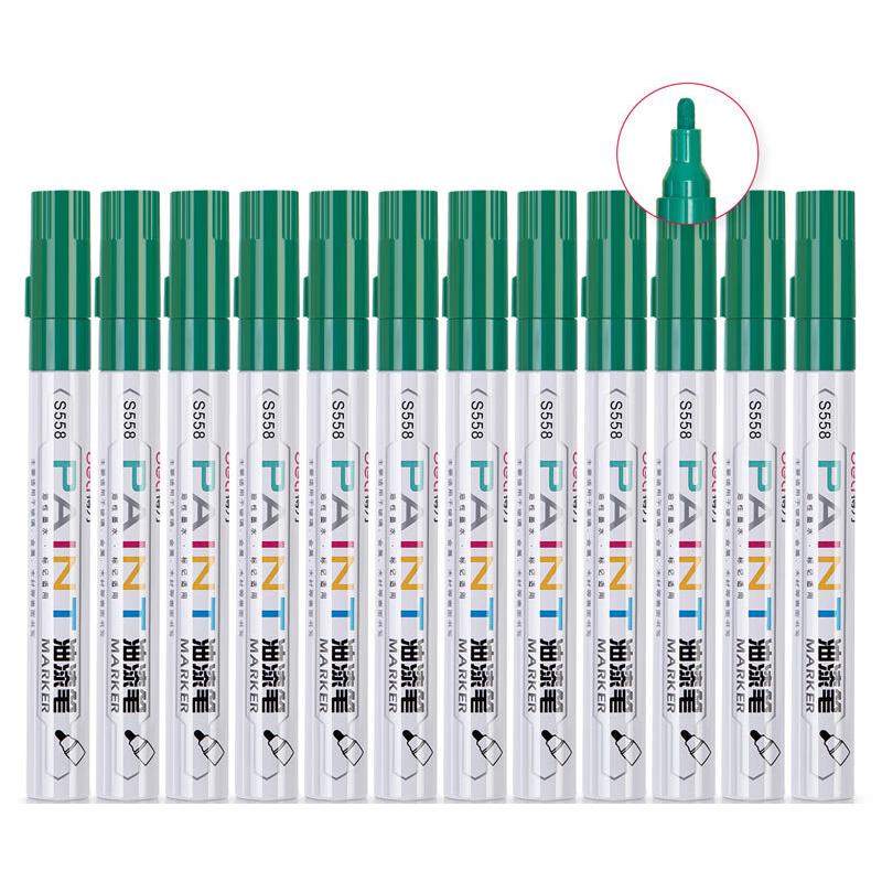 得力Deli S558 2.0mm 12支/盒 绿色 油漆笔