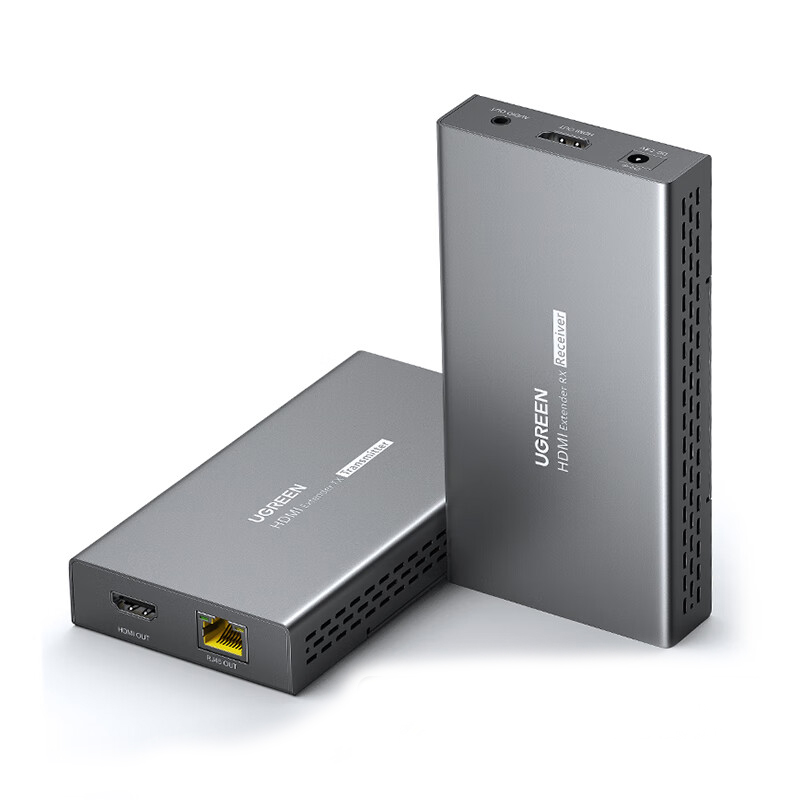 绿联Ugreen 10939 接收*1+发射*1 4K/60Hz 传输120米 HDMI2.0网线延长器
