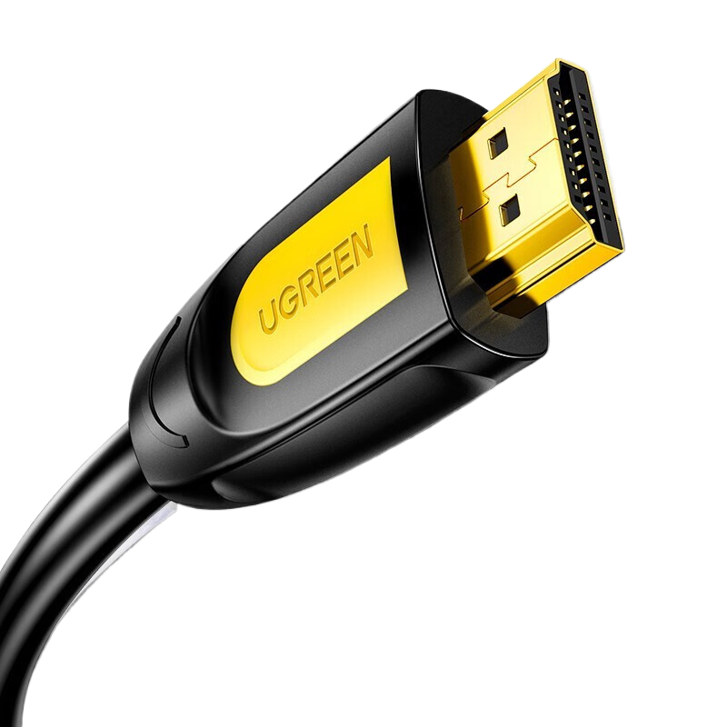 绿联Ugreen 10151 0.75米 黄黑头 圆线 HDMI2.0版高清线