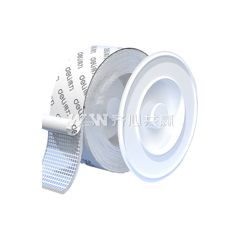 得力Deli JL611 厚2mm 3cm*3米/卷 透明 网格款 多功能强力双面胶带