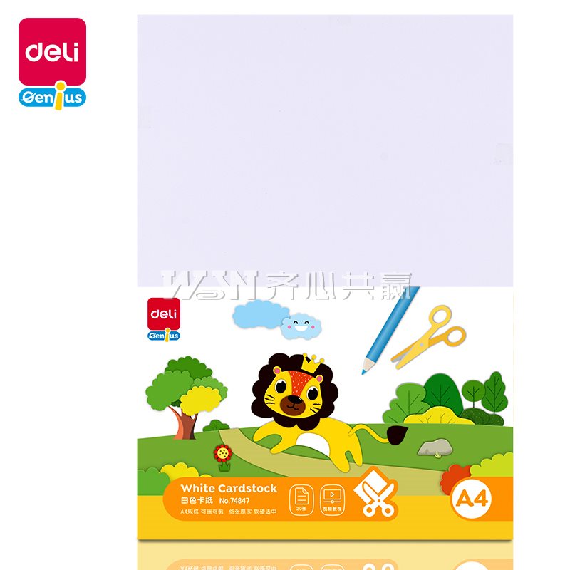 得力Deli 74847 A4 20张/包 180g 白色 卡纸