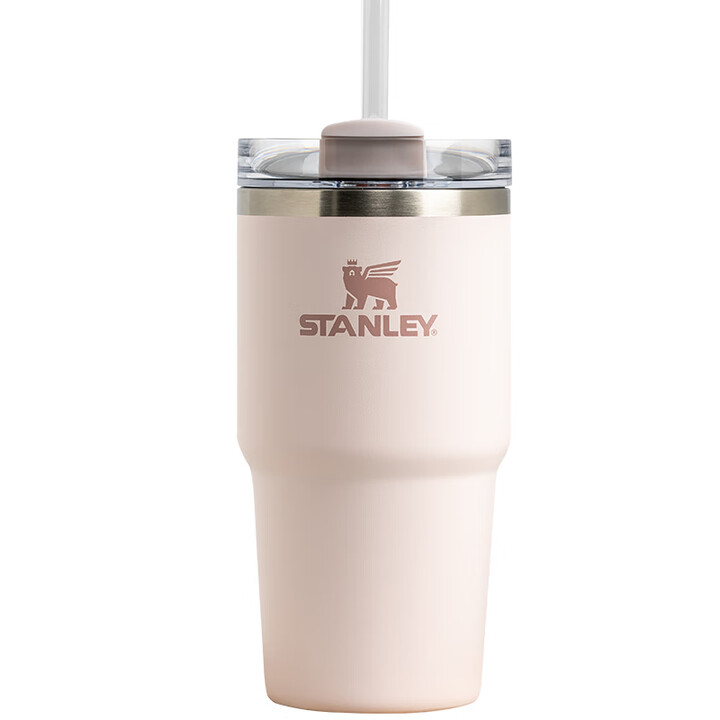 STANLEY 591ml 雪山玫瑰 带盖 广口 不锈钢吸管杯/保温杯