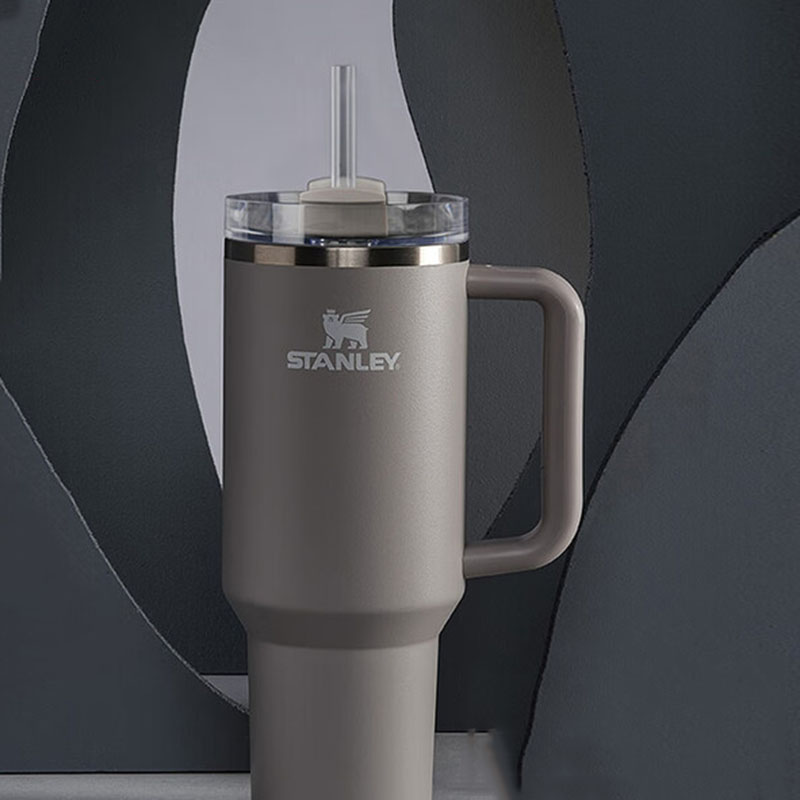 STANLEY 1.18L 极致雅灰 带盖带把手 广口 不锈钢吸管杯/保温杯
