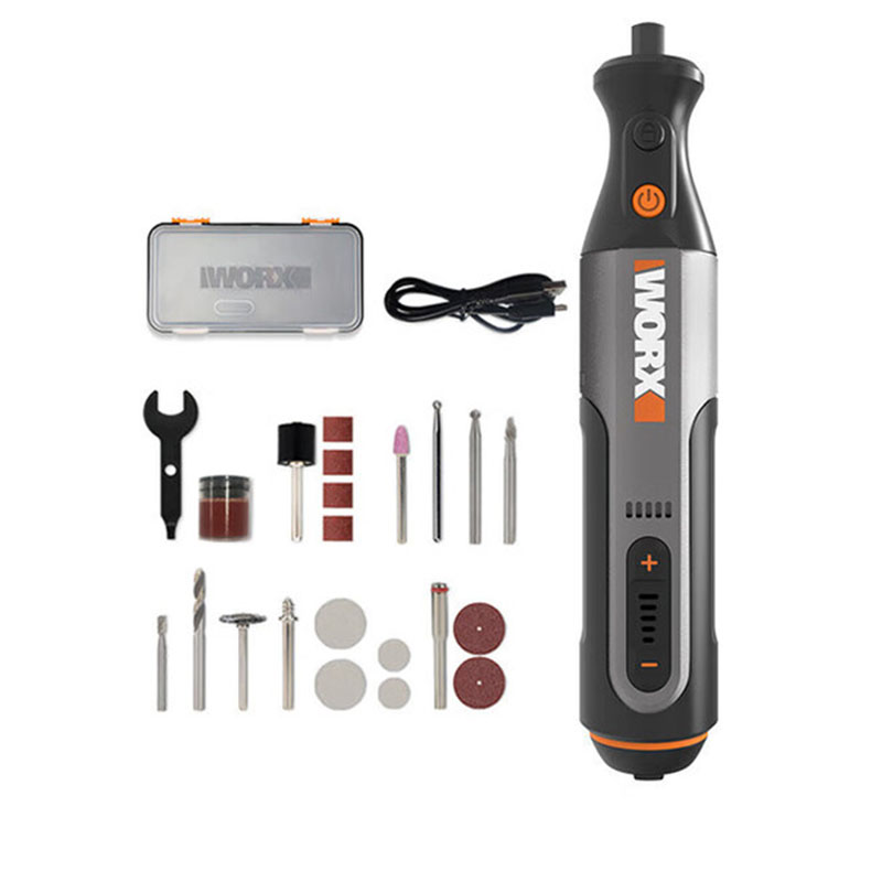 威克士Worx WX106 64W 8V达人款 USB充电口 手持电磨机套装