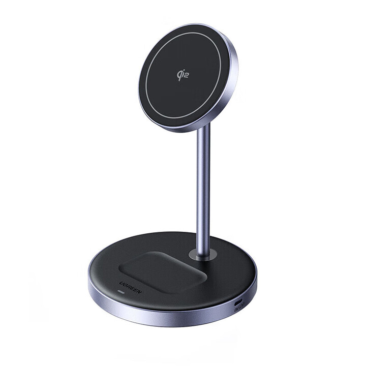 绿联Ugreen 45382 15W 黑色 含1米C-C数据线 Qi2 二合一磁吸无线充电支架