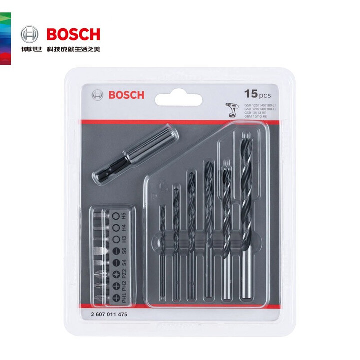 博世Bosch 2607011475 15件/套 金工木工螺丝批头套装