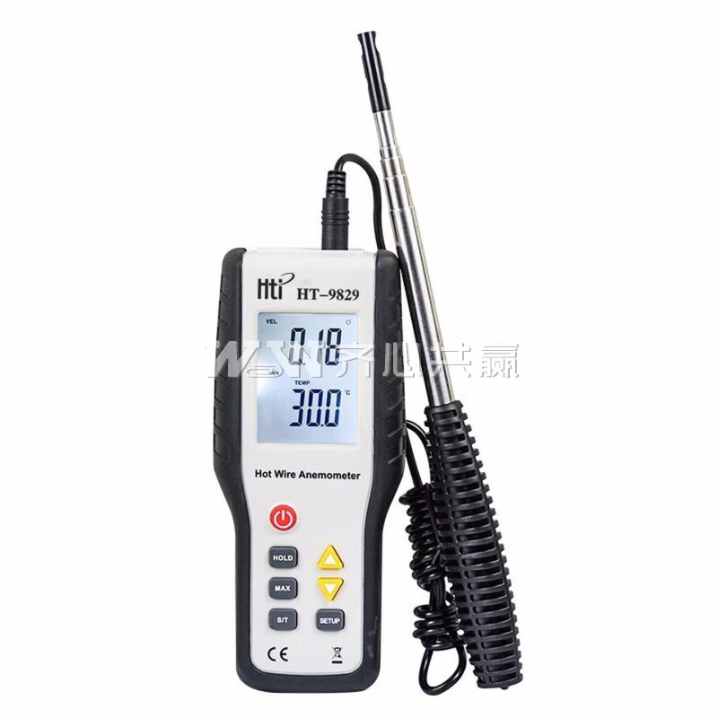 Hti HT-9829 量程：0.1-25.0m/s 可伸缩探头 热敏式 手持风速仪