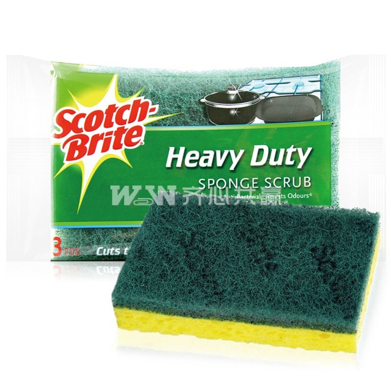 3M 思高/Scotch 11.5*7.5*2cm 3片装 木浆棉 洁净百洁布