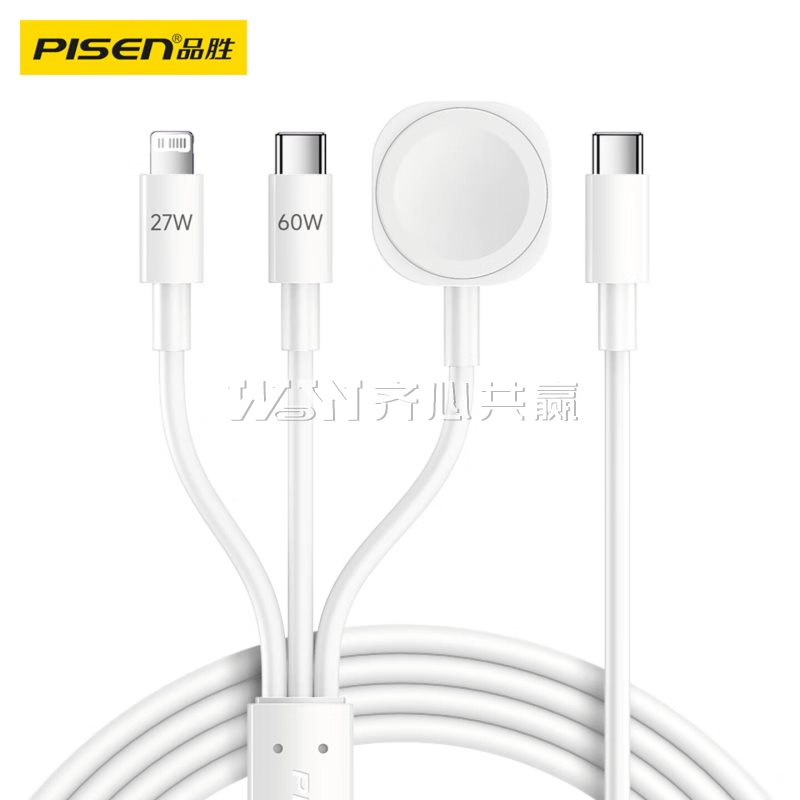 品胜Pisen LH-C21-1200 1.2米 PD60W USB-C 三合一数据线