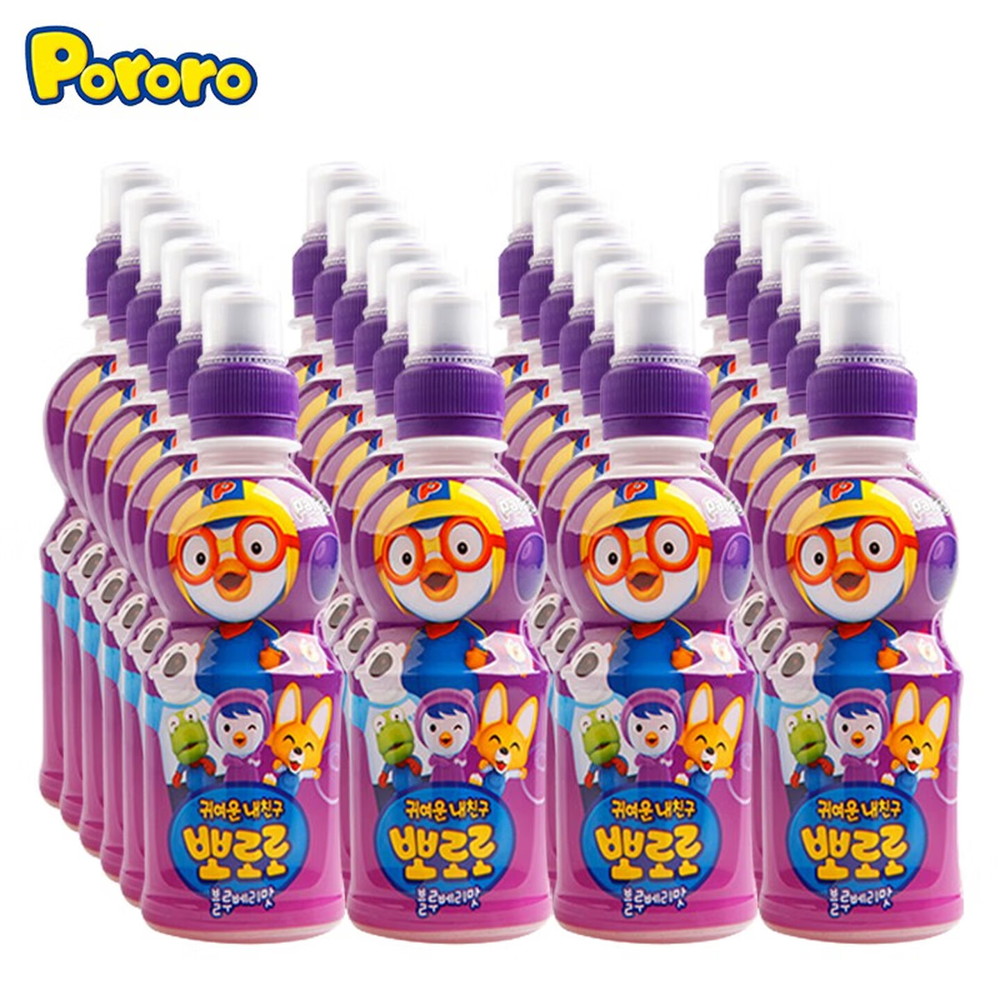 啵乐乐Pororo 235ml*24瓶/箱 蓝莓味 果汁饮料