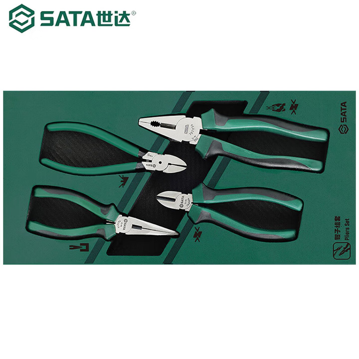 世达Sata 09912A 4件/套 碳钢钳子组套