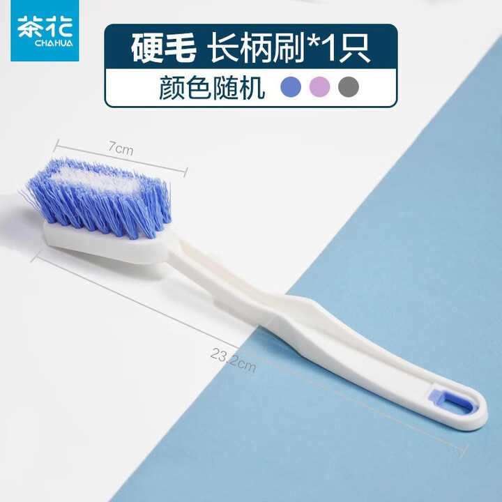茶花 4408 全长23.2cm 颜色随机 硬毛 长柄鞋刷/清洁刷