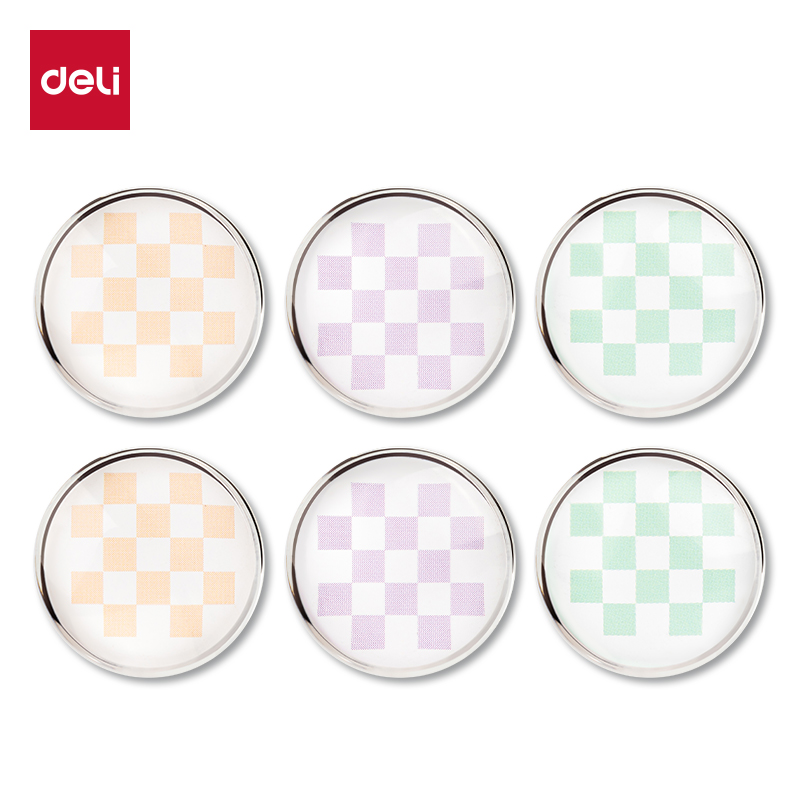 得力Deli MB412 直径25mm 6个/卡 3色 水晶磁钉