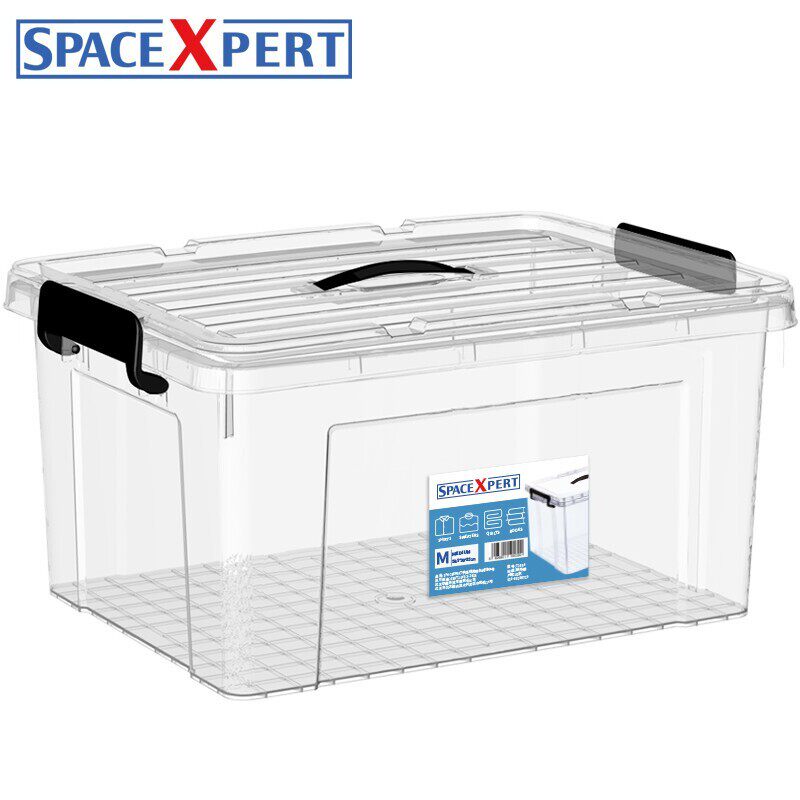 SPACEXPERT H5074 51*39*33cm 近直角 透明 带盖手提塑料收纳箱