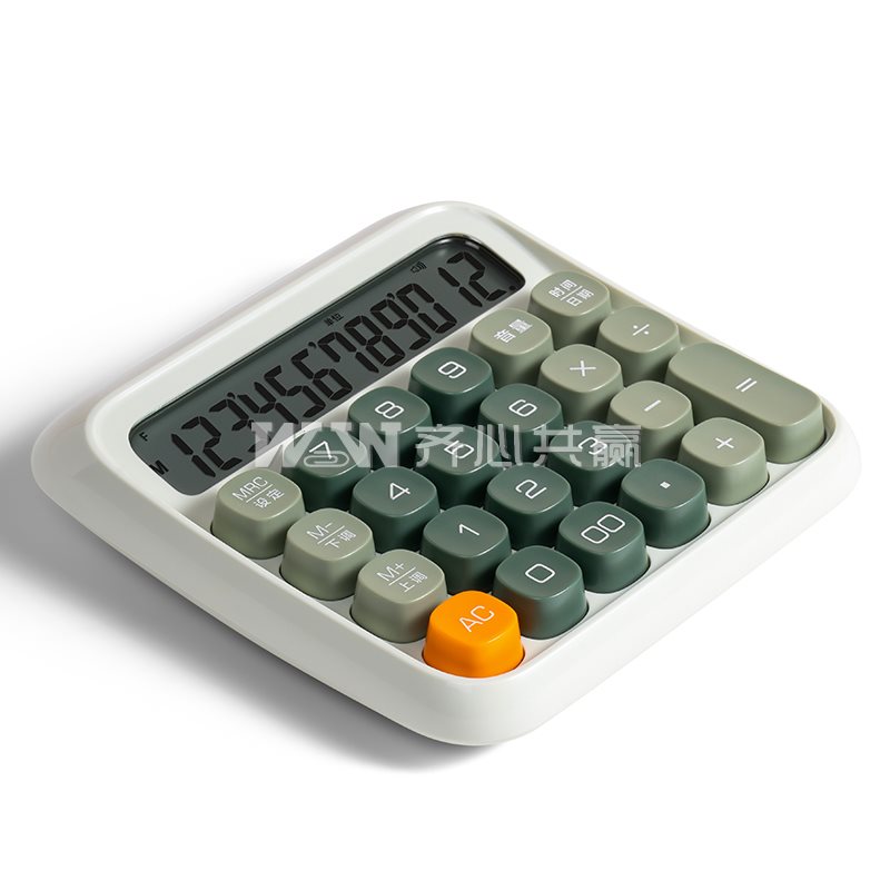 得力Deli TE26 133*130*27mm 浅绿 12位 语音型计算器