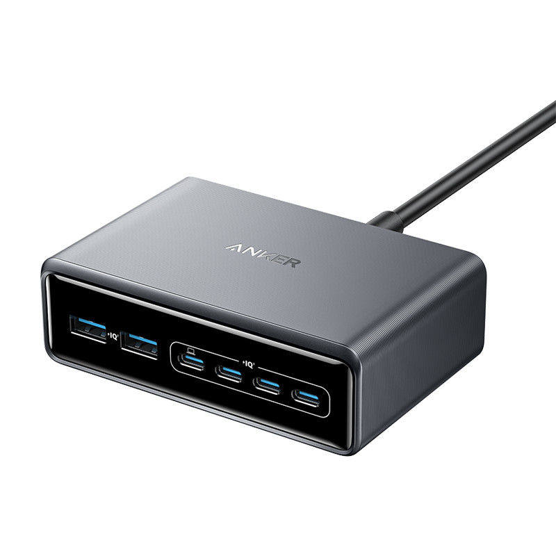 安克Anker Prime A2683 200W USB-C*4+USB*2 智能桌面充电站