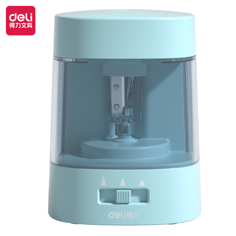 得力Deli VA3 USB/电池两用 蓝色 电动卷笔刀