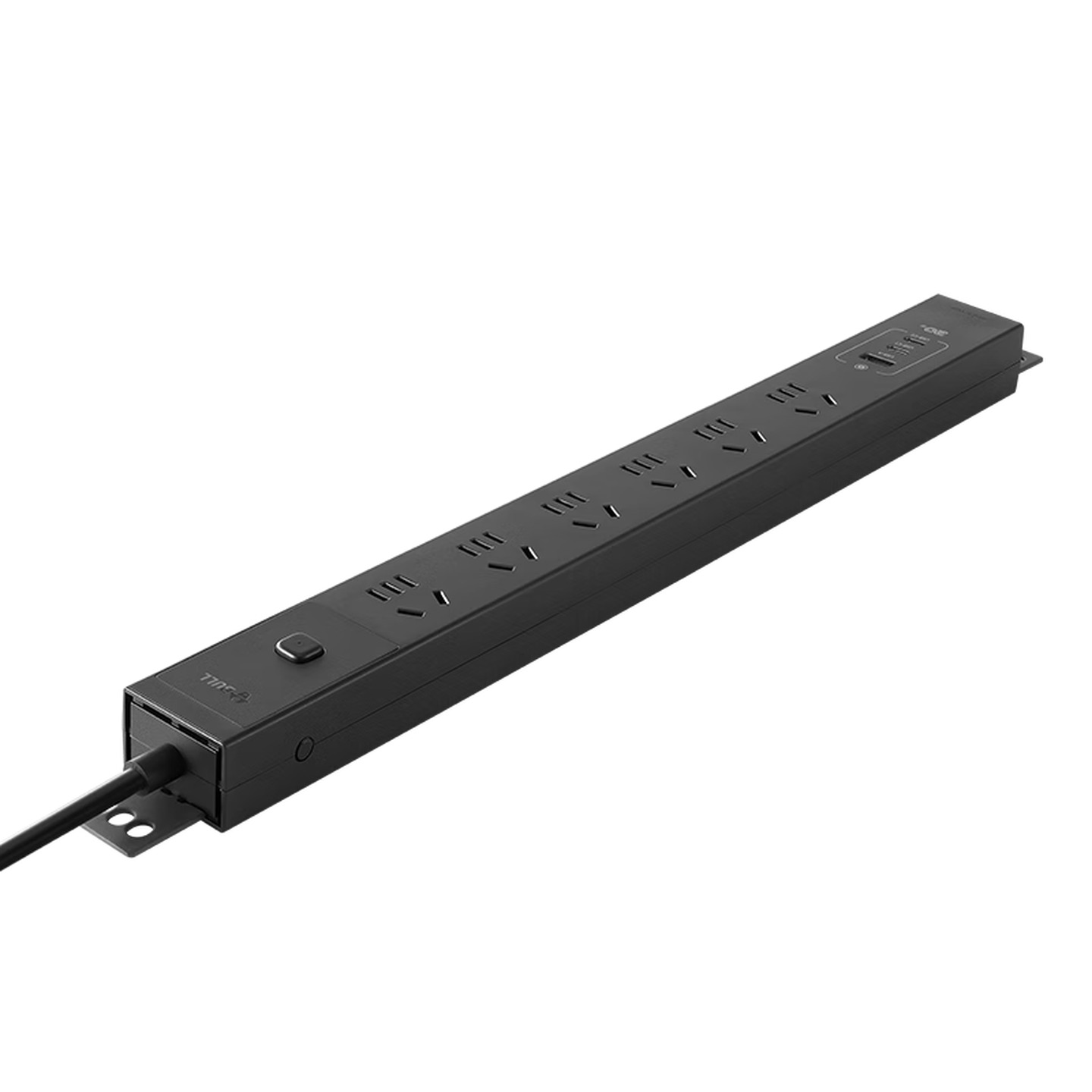 公牛Bull GNE-P106EQ30 30W 1.8米6眼单排+USB-C*2+USB-A 总控 黑色 PDU电源插座