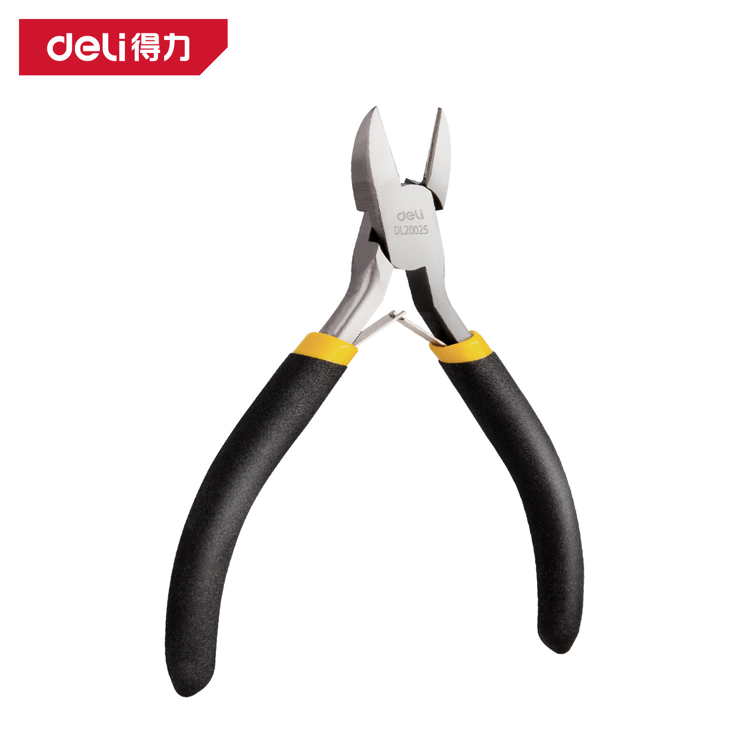 得力Deli DL20025C 4.5寸 长110mm 黄黑沾塑柄 迷你斜嘴钳