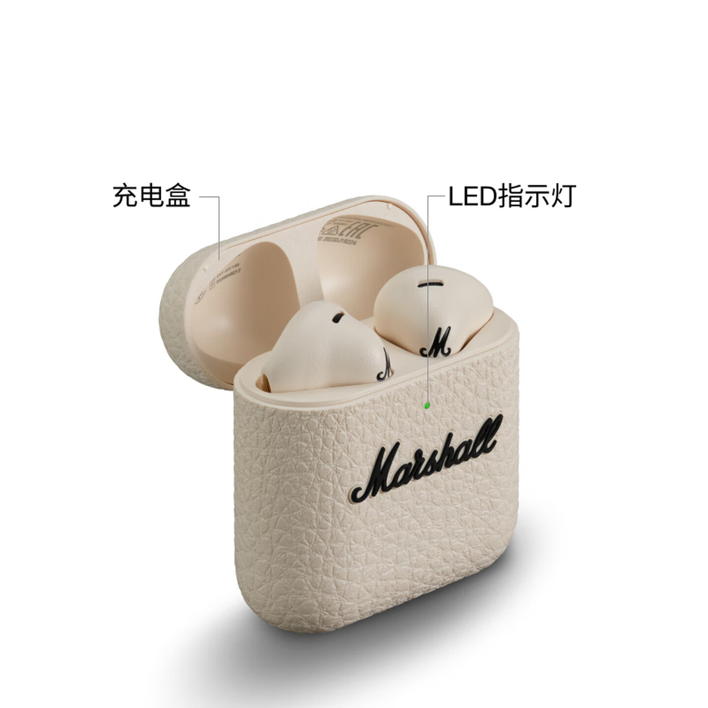 马歇尔MARSHALL MINOR IV 油彩白 USB-C充电口 半入耳式 真无线蓝牙耳机