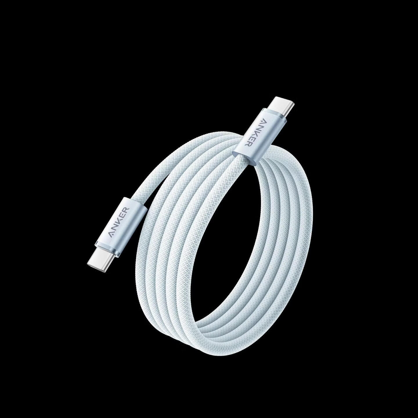 安克Anker A8060632 1.8米 140W Type-C公对公 蓝色 编织线 快充数据线