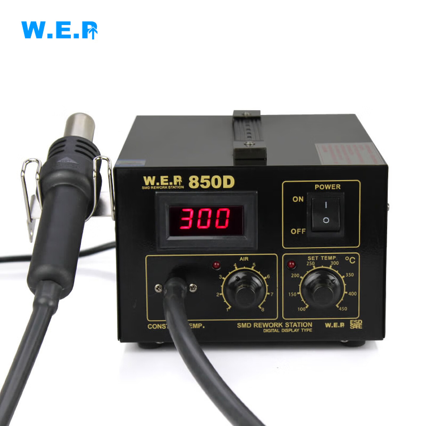 W.E.P 850D 600W 标准版 单风枪 气泵式 数显热风枪焊台