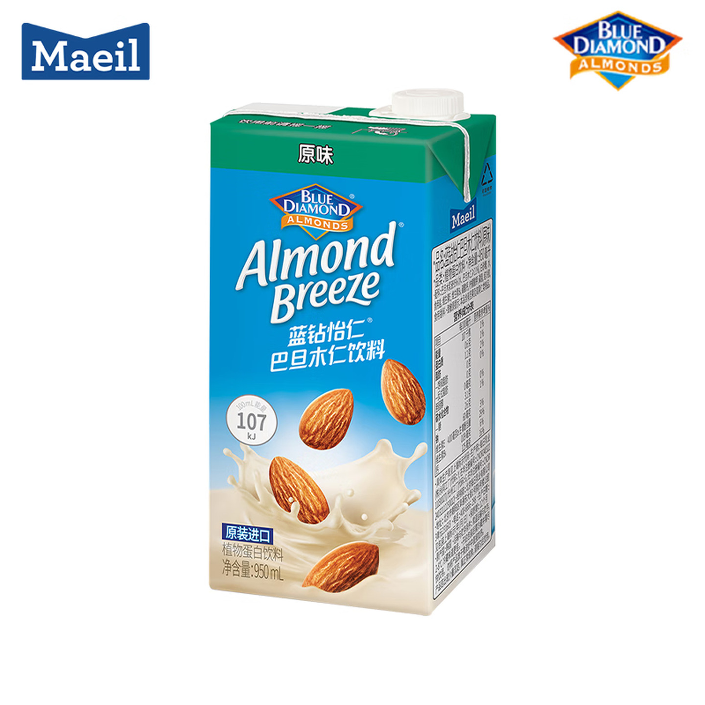 Maeil 每日蓝钻怡仁 950ml/盒 原味 巴旦木仁饮料 植物蛋白饮料