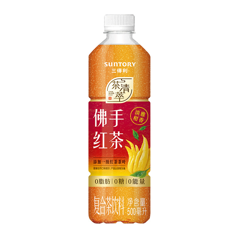 三得利Suntory 500ml*15瓶/箱 0糖0脂 茶清萃 佛手红茶（整箱）