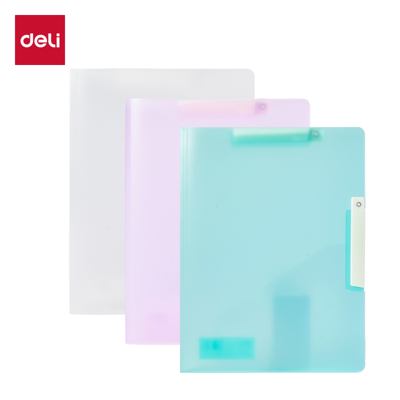 得力Deli PP700 A3 5个/包 混色 双夹 PP旋转抽杆报告夹