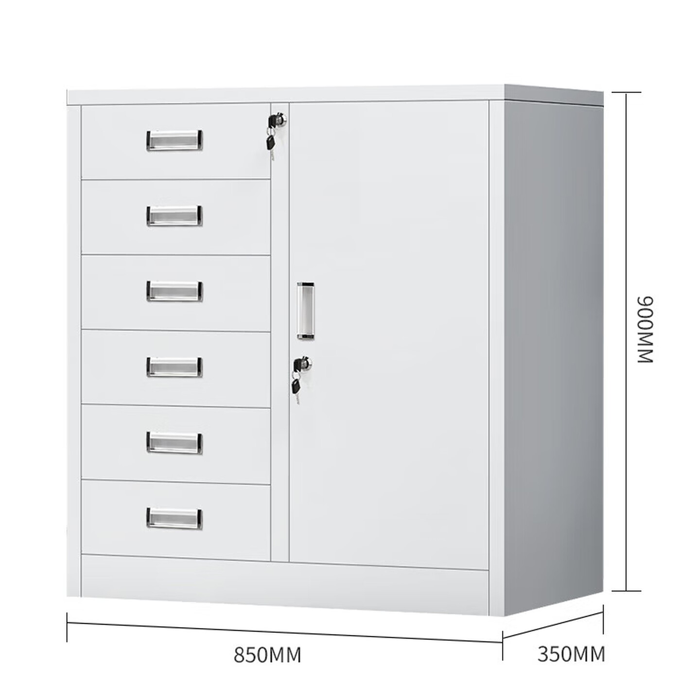 奈高 850*350*900mm 厚：0.6mm 六抽 灰白色 钢制矮柜/文件柜