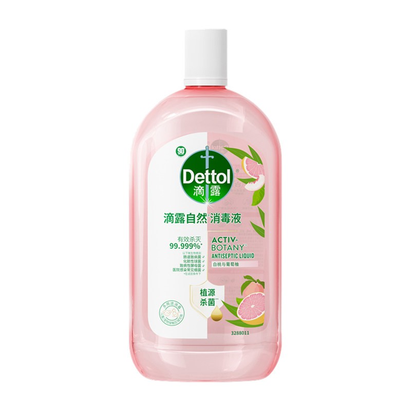 滴露Dettol 1L/瓶 白桃与葡萄柚 自然消毒液