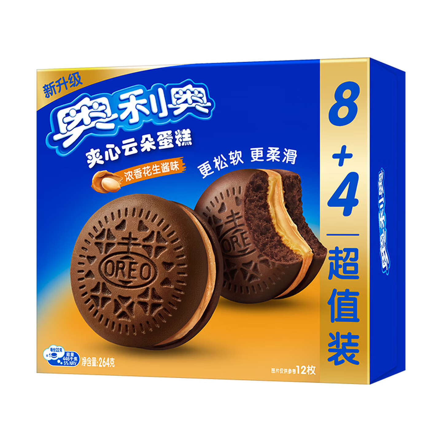 奥利奥 264g/盒 12枚装 浓香花生酱味 夹心云朵蛋糕