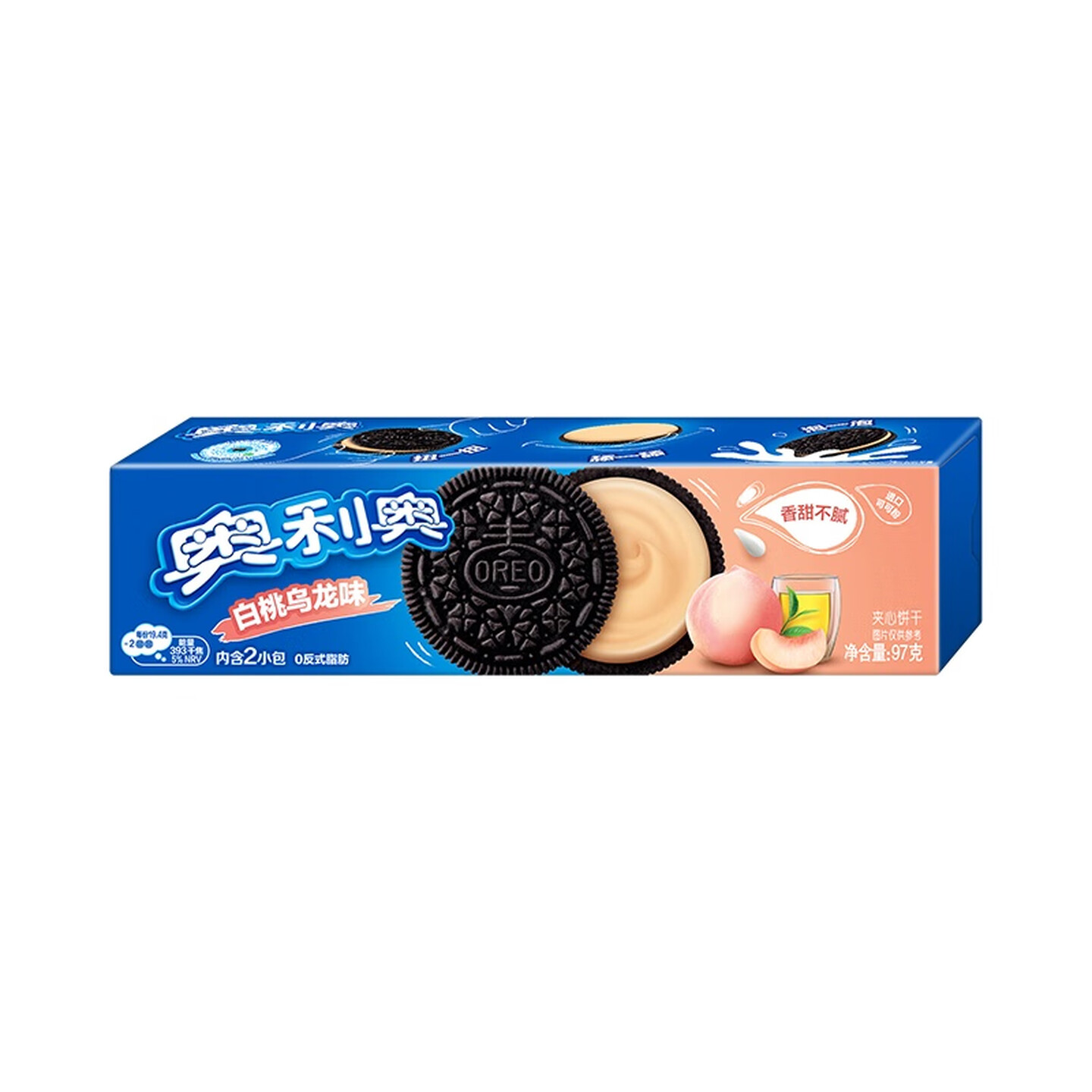 奥利奥 97g/盒 内含2包 白桃乌龙味 夹心饼干