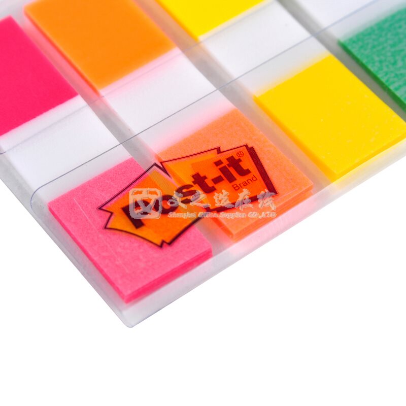 3M Post-it 683-5CF 五色 12*44mm 20页*5 36包/箱 红/蓝/绿/橙/黄 指示标签