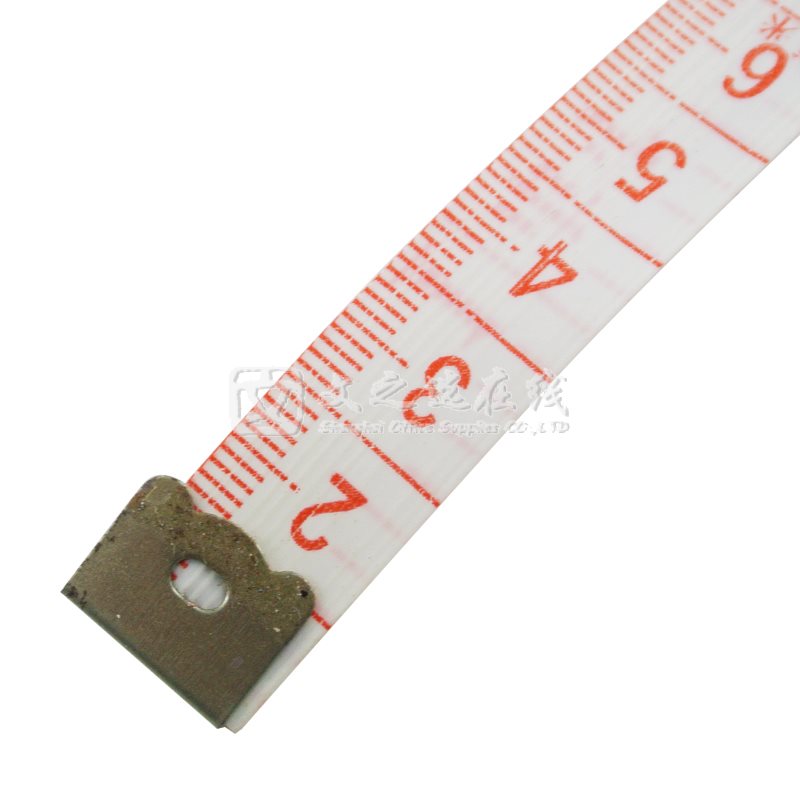 国产 1.5米 不带壳 白底红字 塑料皮尺