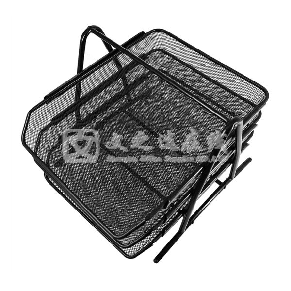 得力Deli 9181 297*350*275mm 黑色 12套/箱 金属丝网 三层文件盘