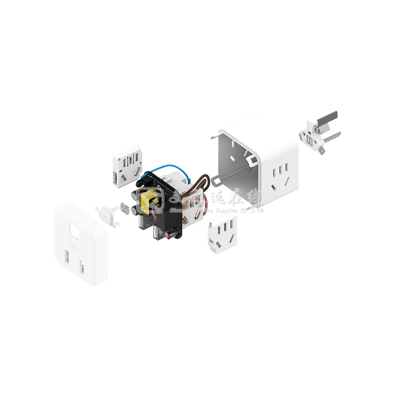 公牛Bull GNV-U9B122 5孔*2+2USB 白色 总控 无线魔方电源插座
