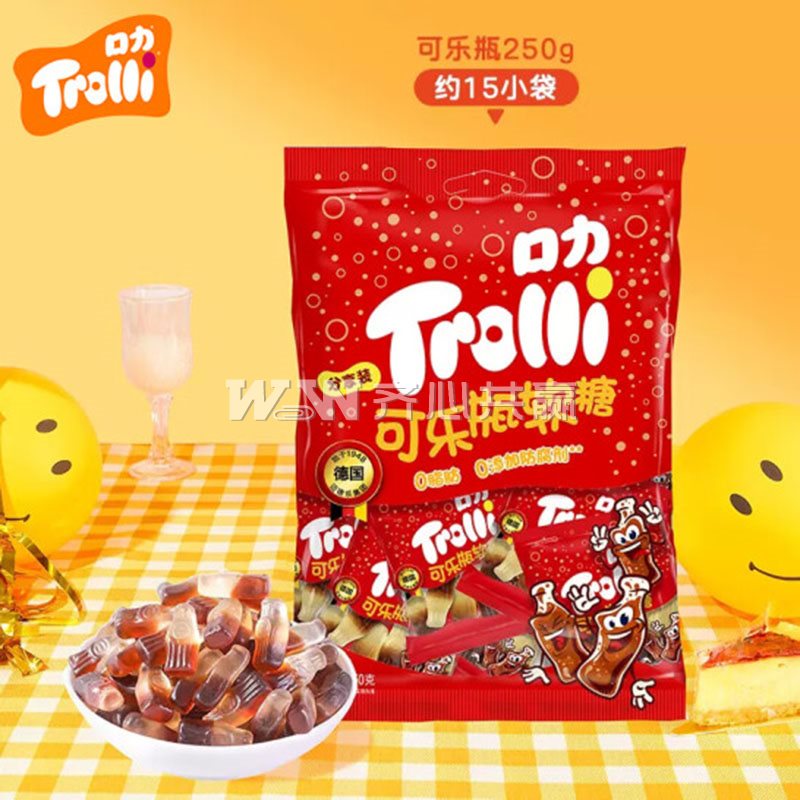 口力Trolli 250g/袋 独立小包 可乐瓶软糖/橡皮糖