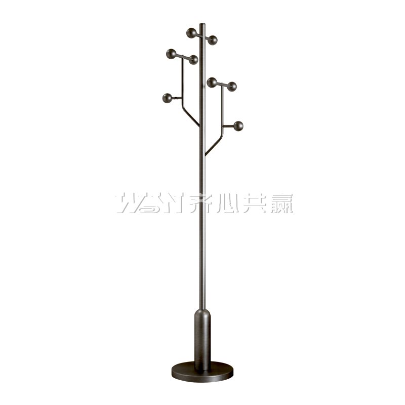 法兰思佳 L47 32*32*170cm 圆盘底座 银色 落地不锈钢竖型衣帽架