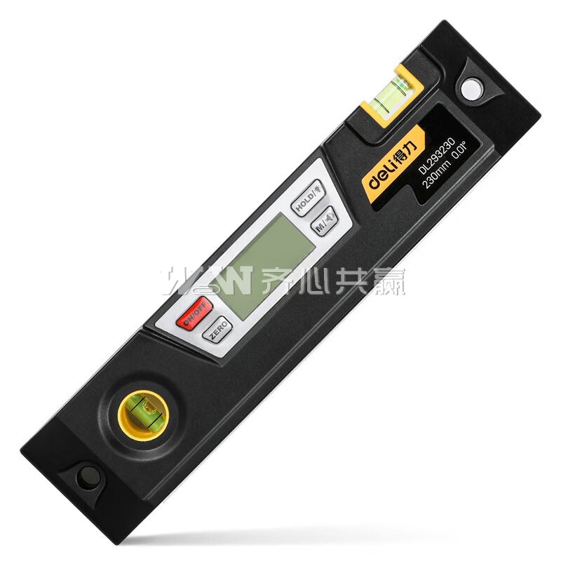 得力Deli DL293230 230mm 黑色 数显鱼雷式水平尺